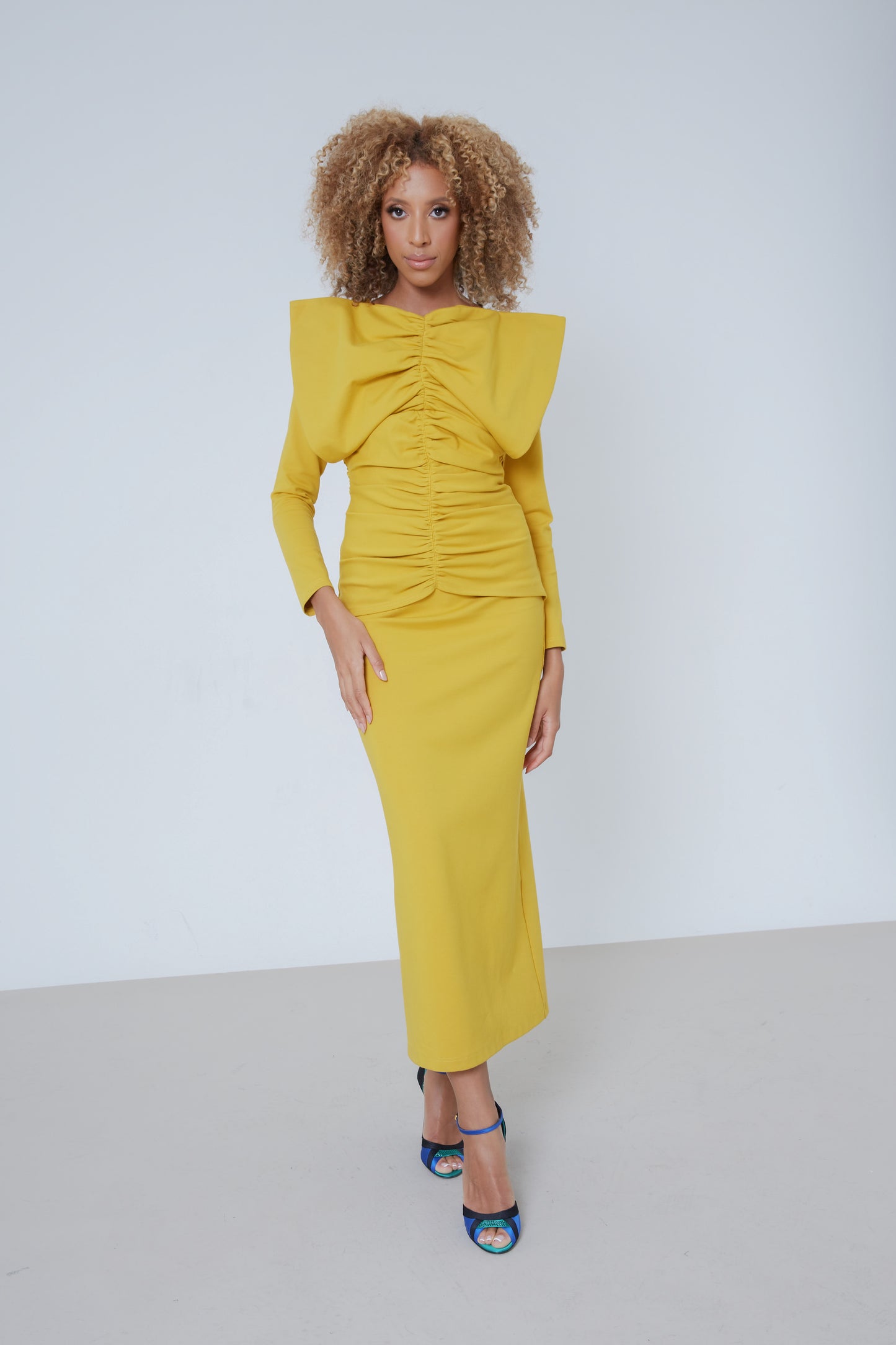 Ronnie Fitted Ruched Bow Dress