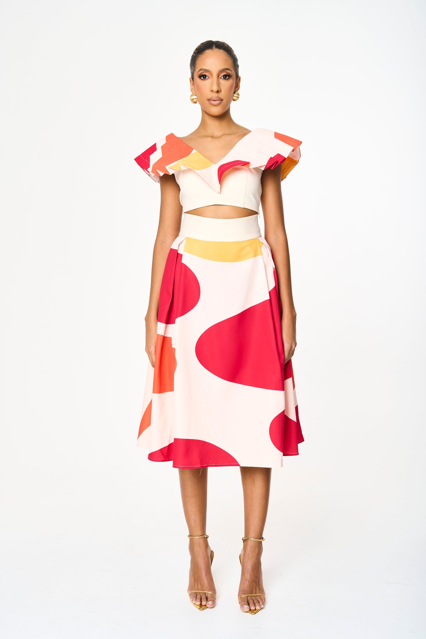 Hariaku Printed Midi Skirt