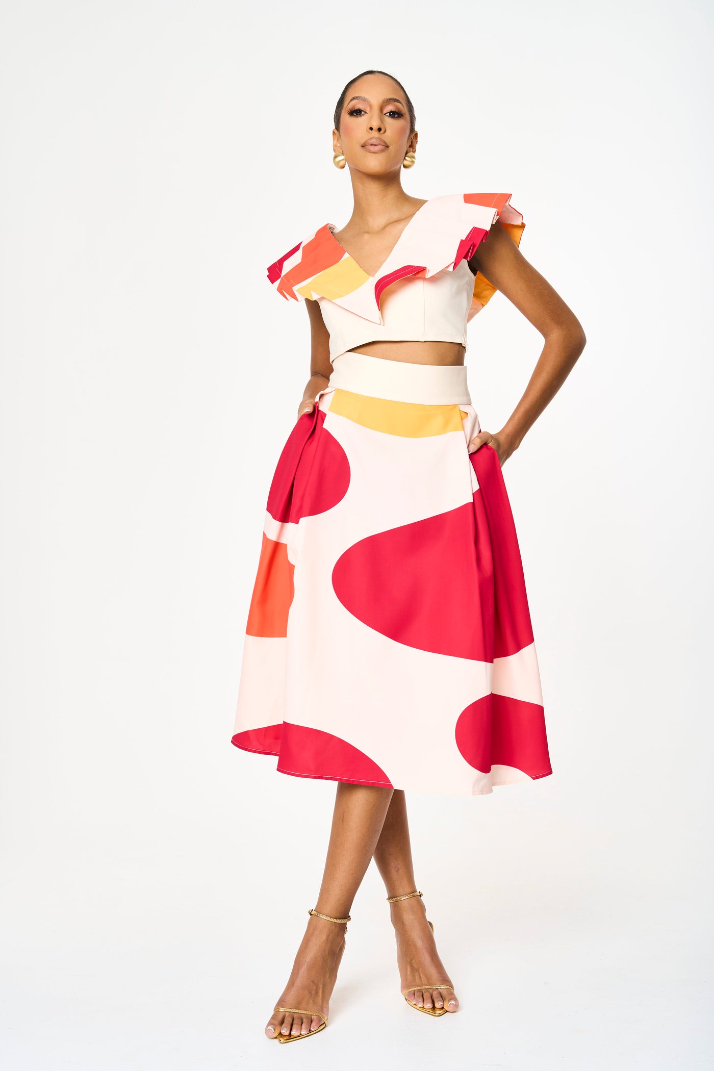 Hariaku Printed Midi Skirt