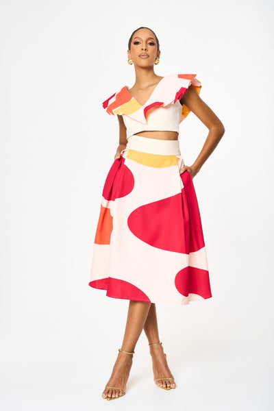 Hariaku Printed Midi Skirt