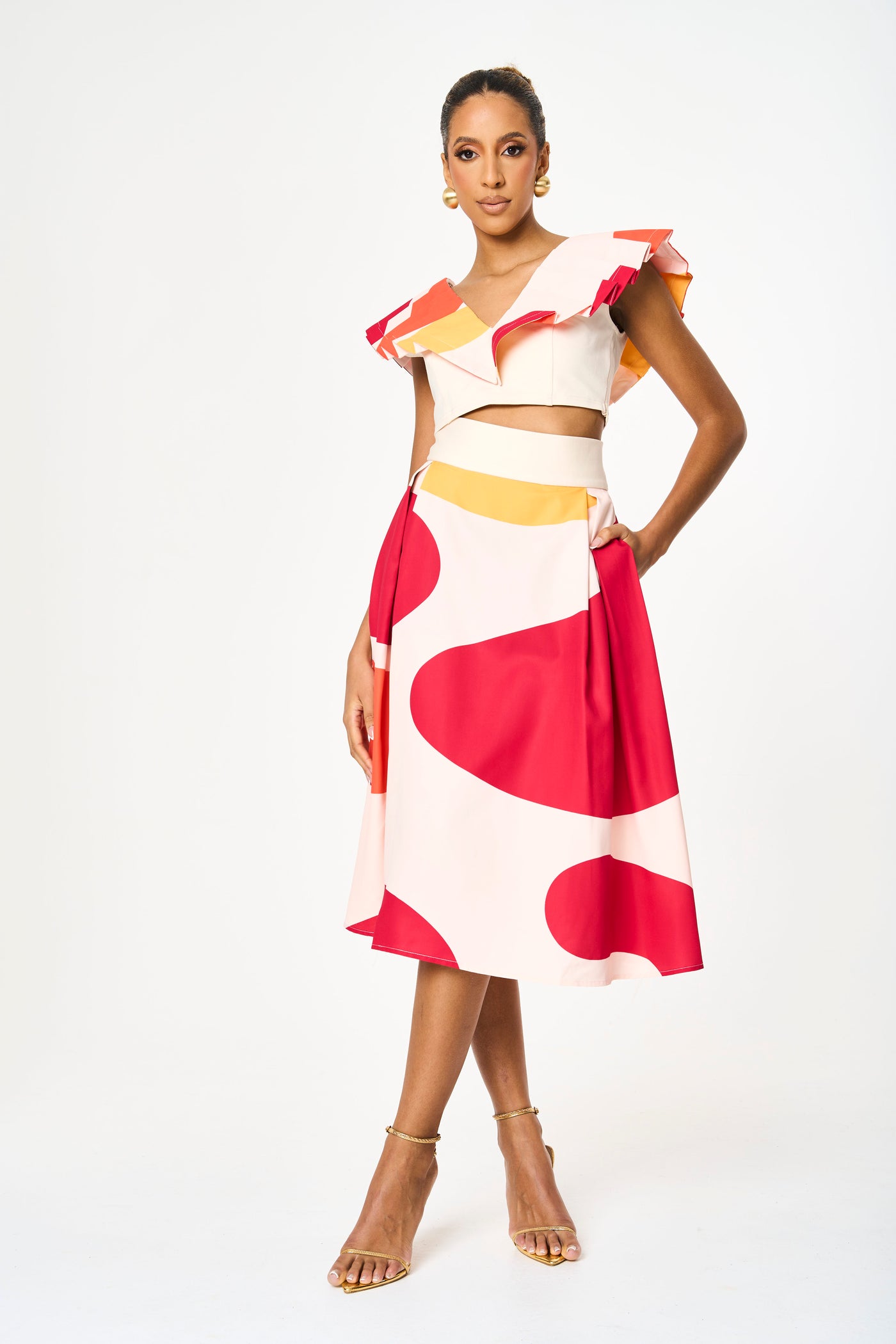 Hariaku Printed Midi Skirt