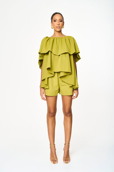 Moni Green Draw String Shorts