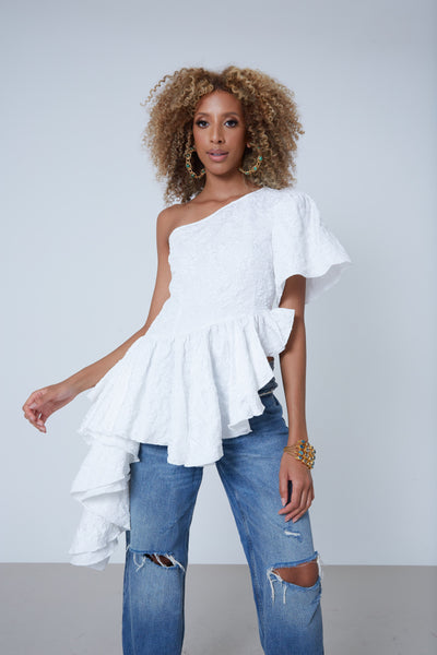 Sample Lily Cascading Asymmetrical Top Was £65