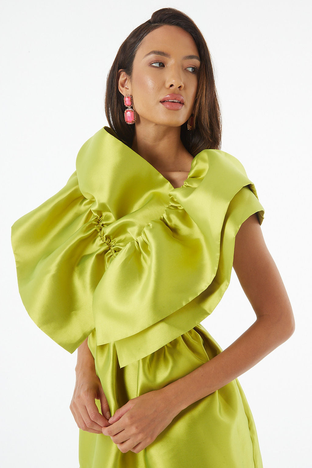 Sample Moyo Green A line Midi Pocket Dress