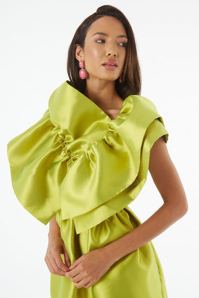 Sample Moyo Green A line Midi Pocket Dress