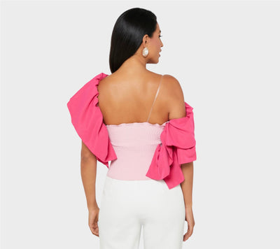 SAMPLE MONOTONE Fifi Top - Striking Gathered Volume Top