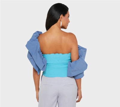 SAMPLE MONOTONE Fifi Top - Striking Gathered Volume Top