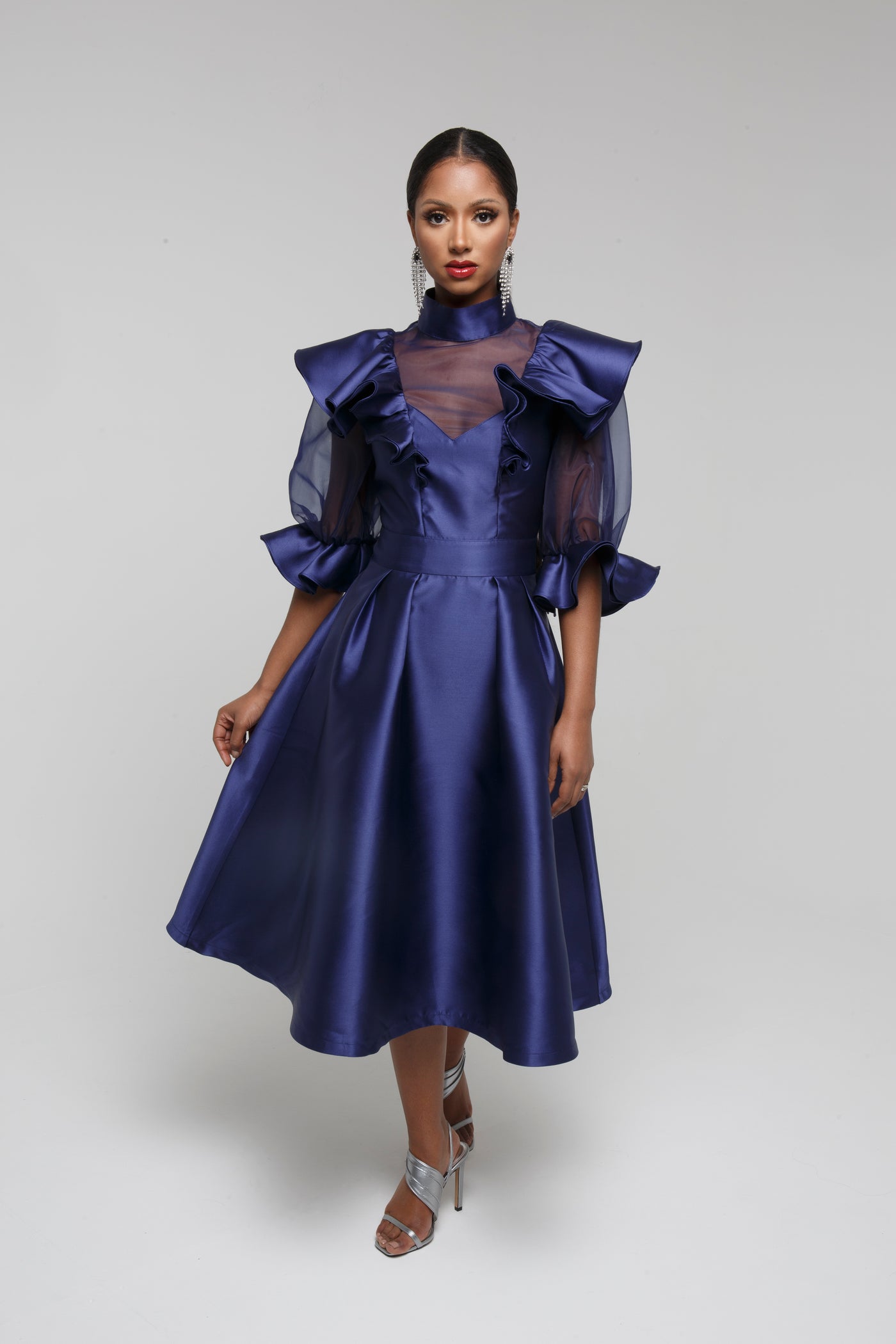SOLD OUT Debbie Dress - Silk Taffeta Poplin Statement Dress