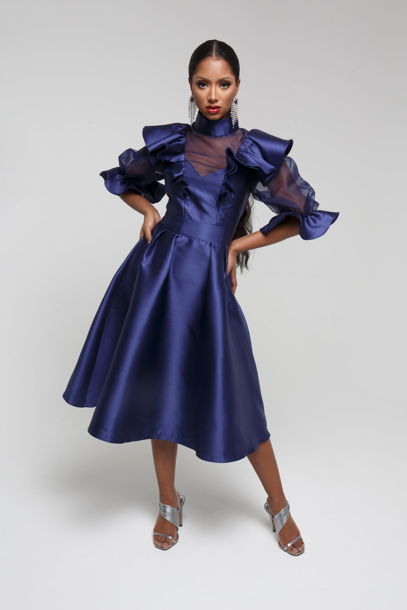 SOLD OUT Debbie Dress - Silk Taffeta Poplin Statement Dress