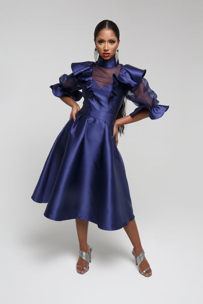 SOLD OUT Debbie Dress - Silk Taffeta Poplin Statement Dress