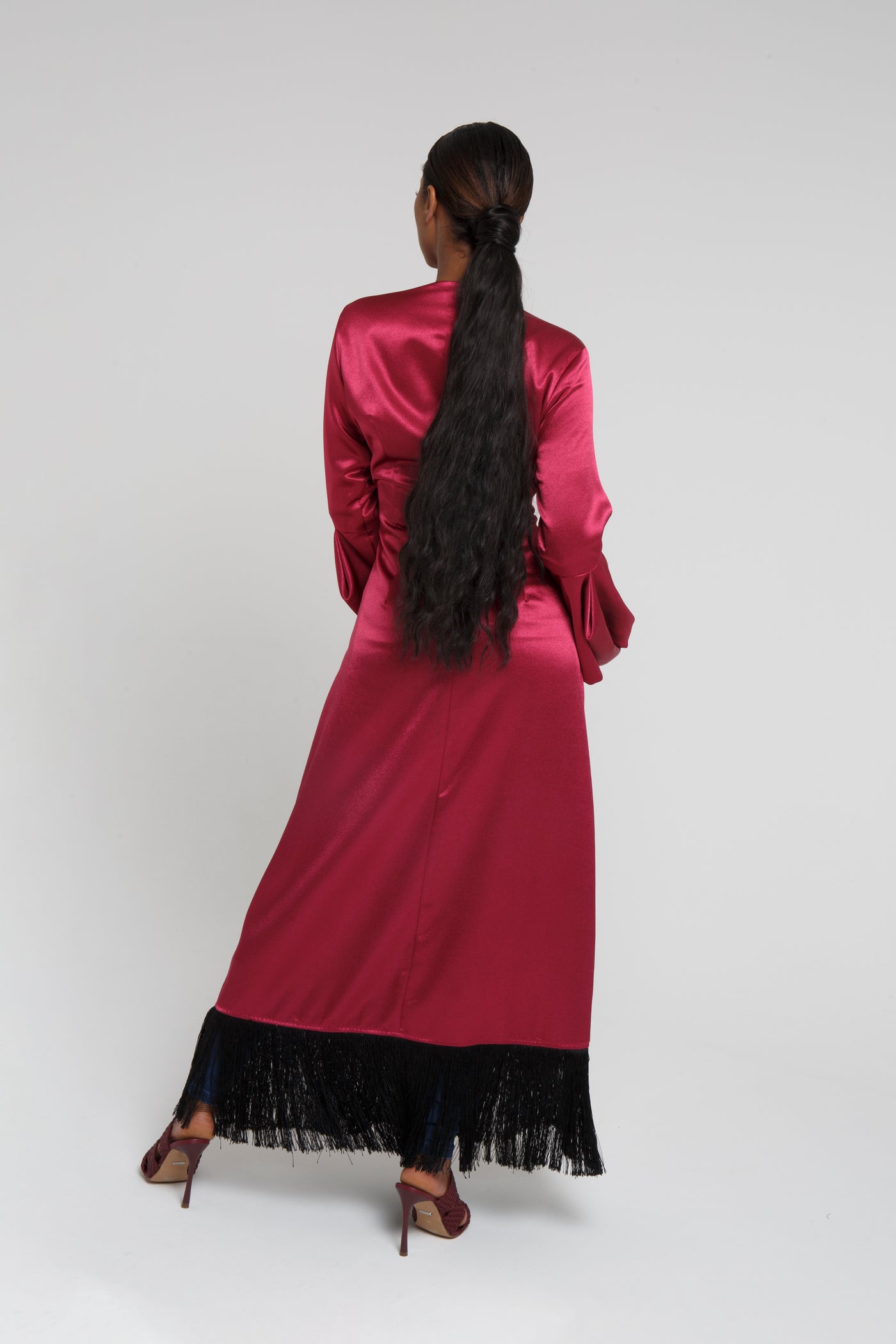 Della Kimono- Metallic Silk Fringe Kimono