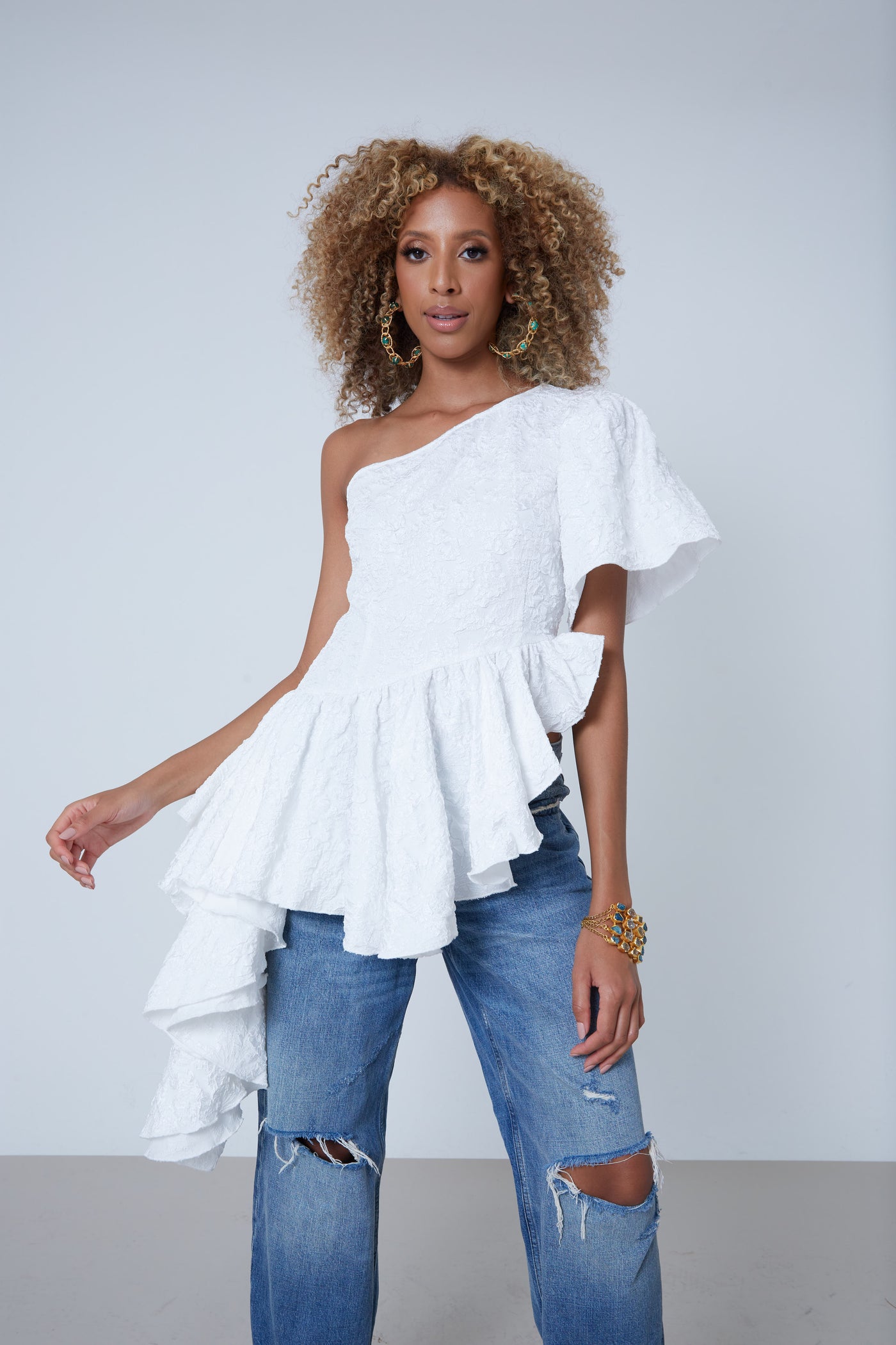 Lily Cascading Asymmetrical Top