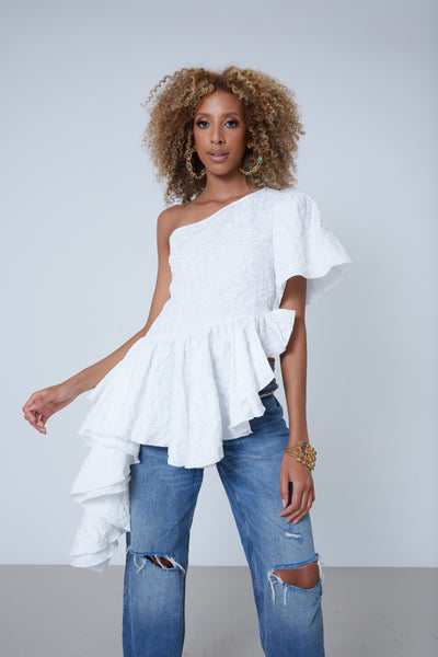 Lily Cascading Asymmetrical Top