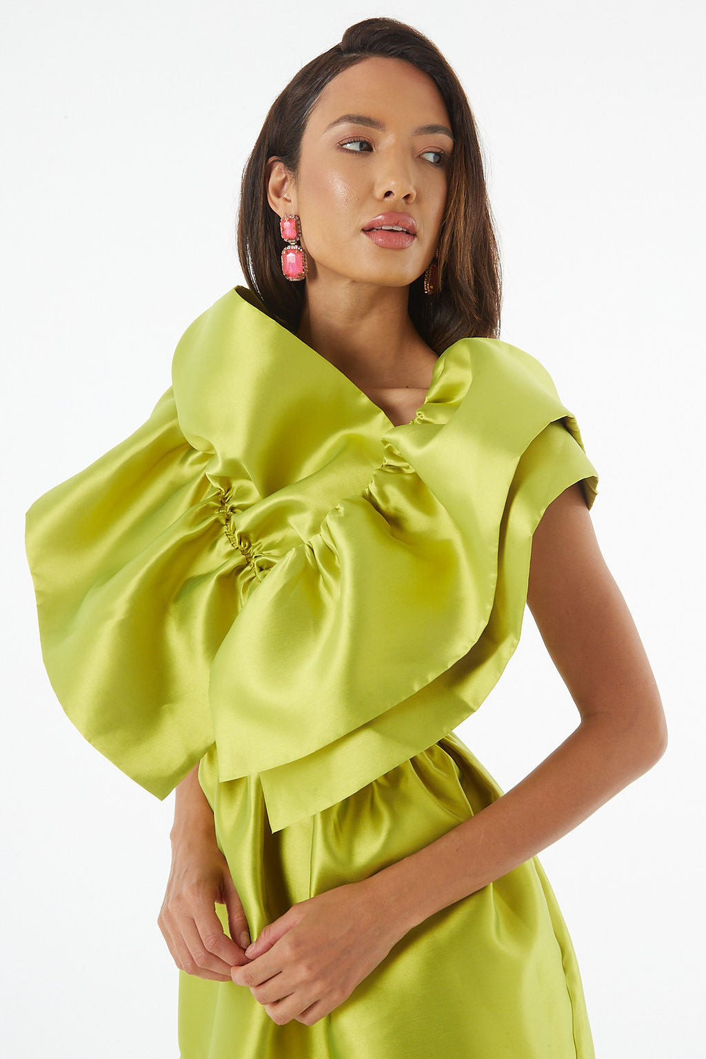 Moyo Green A line Midi Pocket Dress