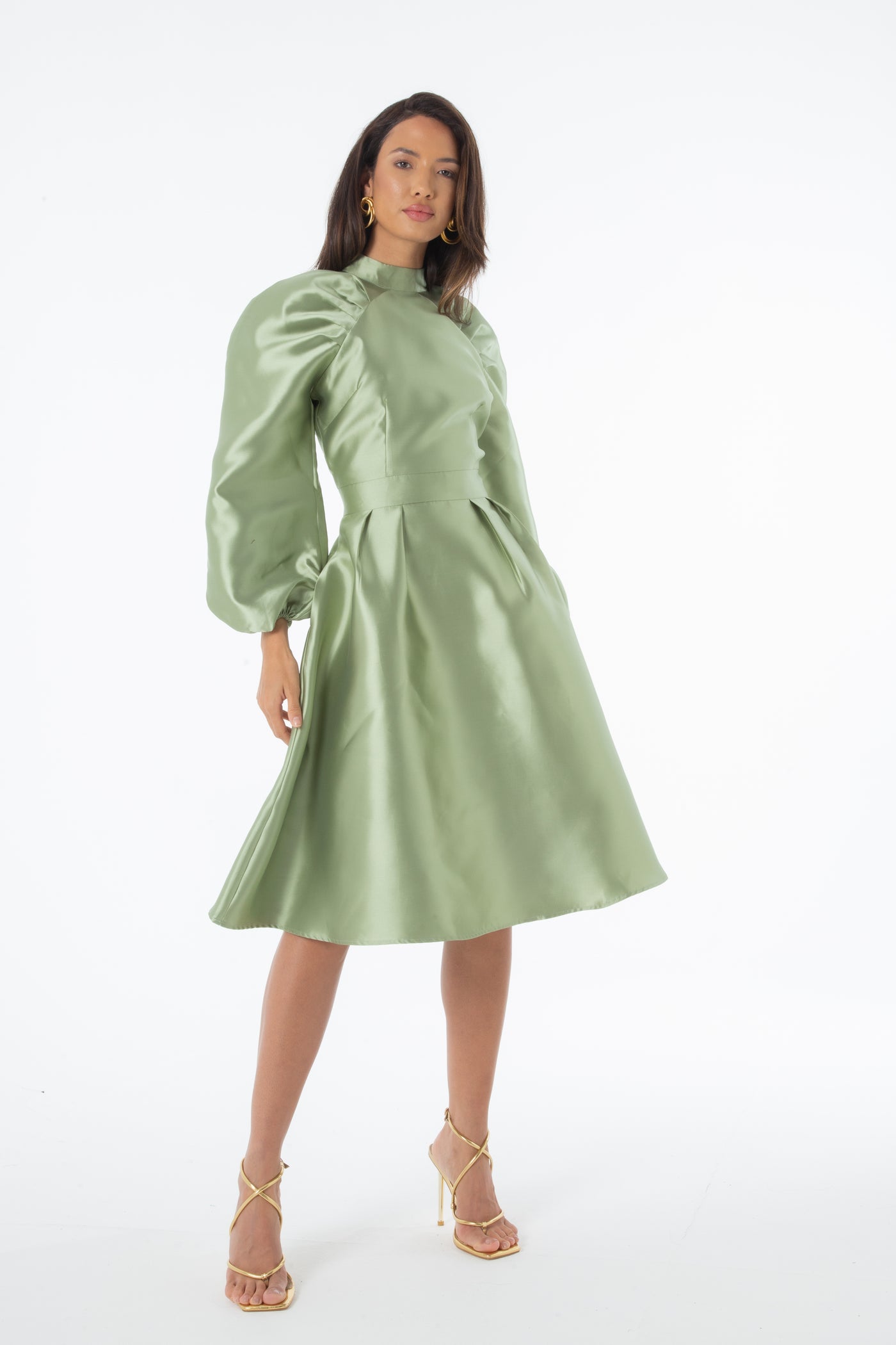 Elsa Puff Sleeve Pocket Dress