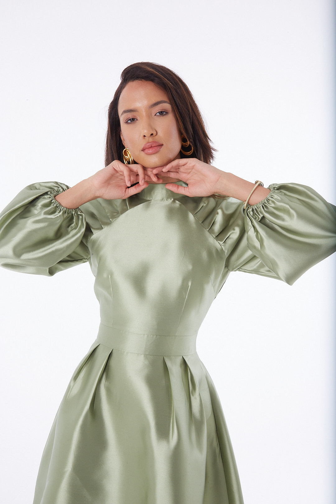 Elsa Puff Sleeve Pocket Dress